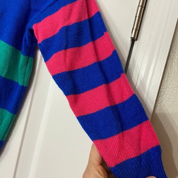 Vintage Y2K popsicle sweater Color Block Retro Size 7 - Picture 5 of 8